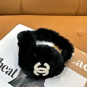 CHANEL Black Fur Earmuffs